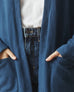 Women's French Terry Cardigan - Marine Navy